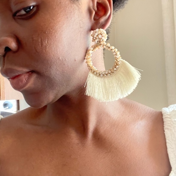 Beaded Tassel Earrings For Women - Picture 2 of 5